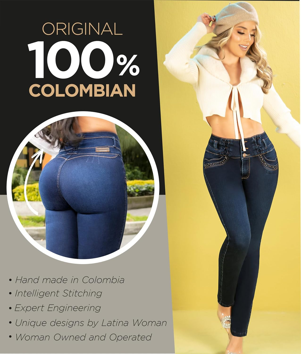 Colombian Butt-Lifting Pants | Women’s Butt Lift Jeans Straight Blue