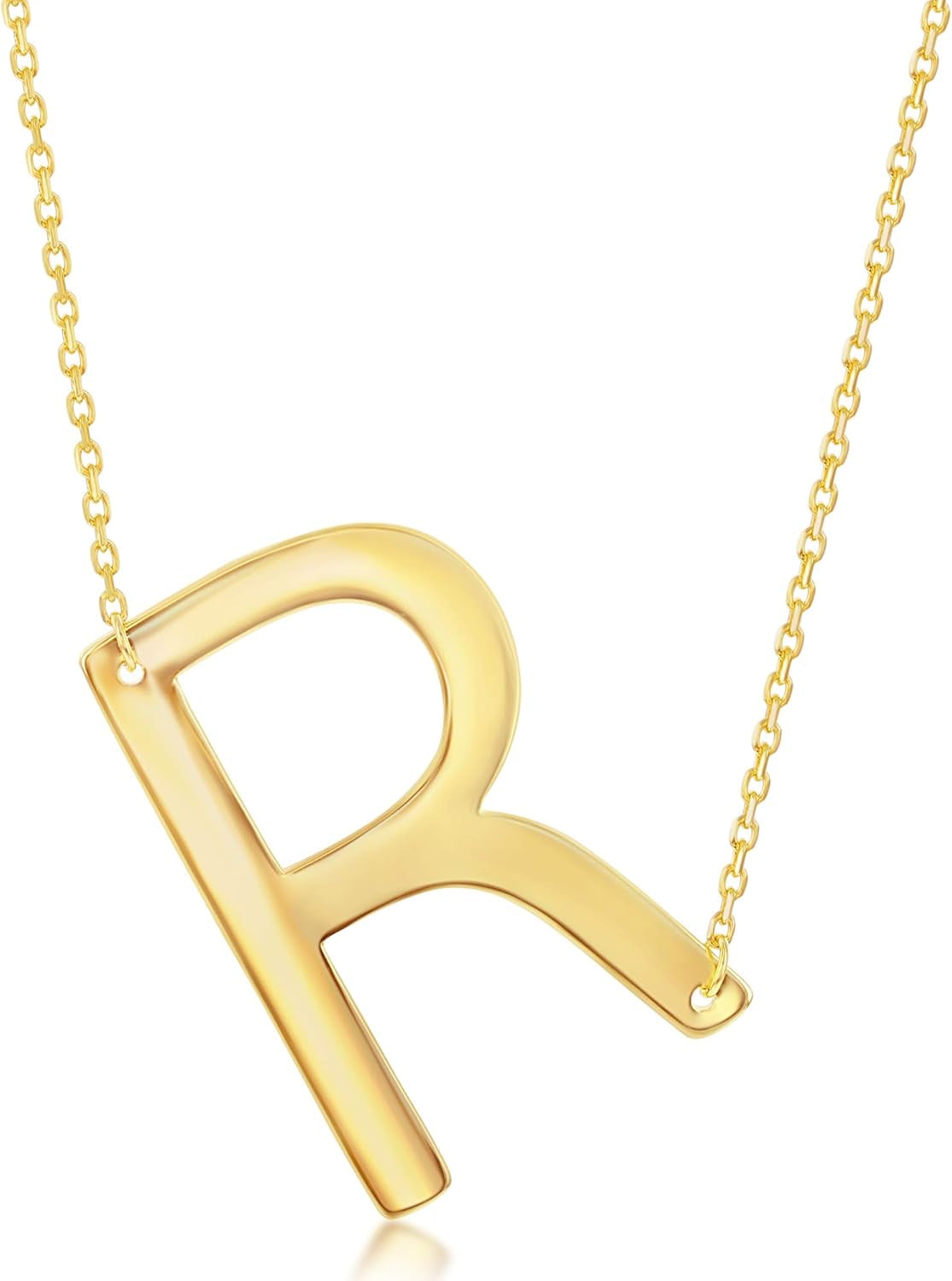 Sideways Initial Necklaces for Women