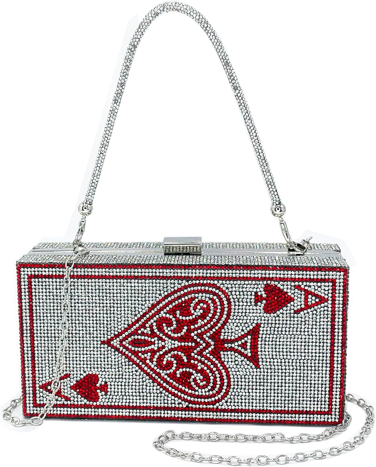 Rhinestone Poker Card Evening Clutch