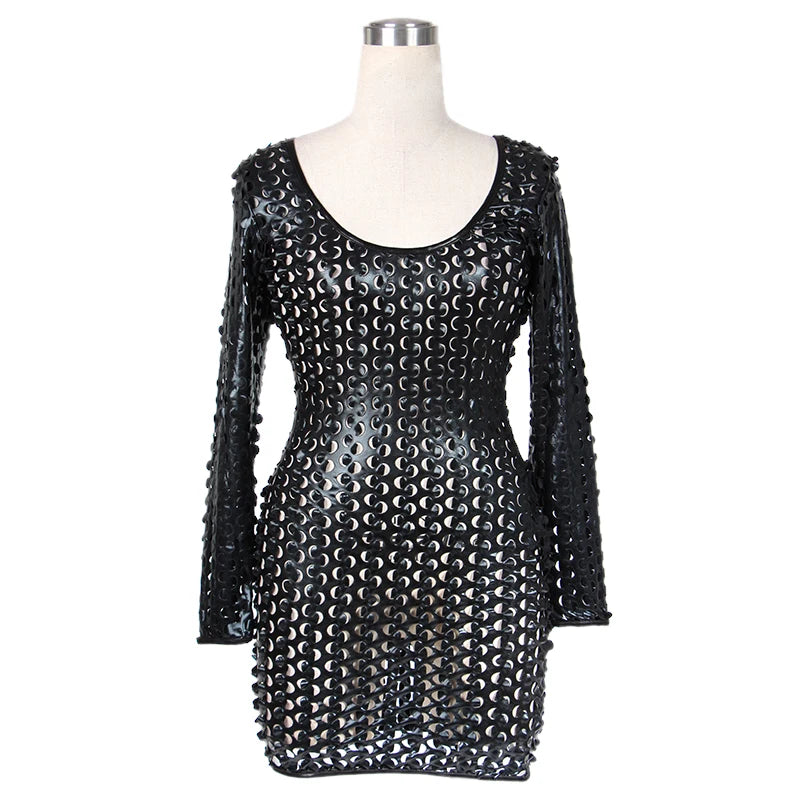 Seductive Edge: Gothic Faux Leather Dress