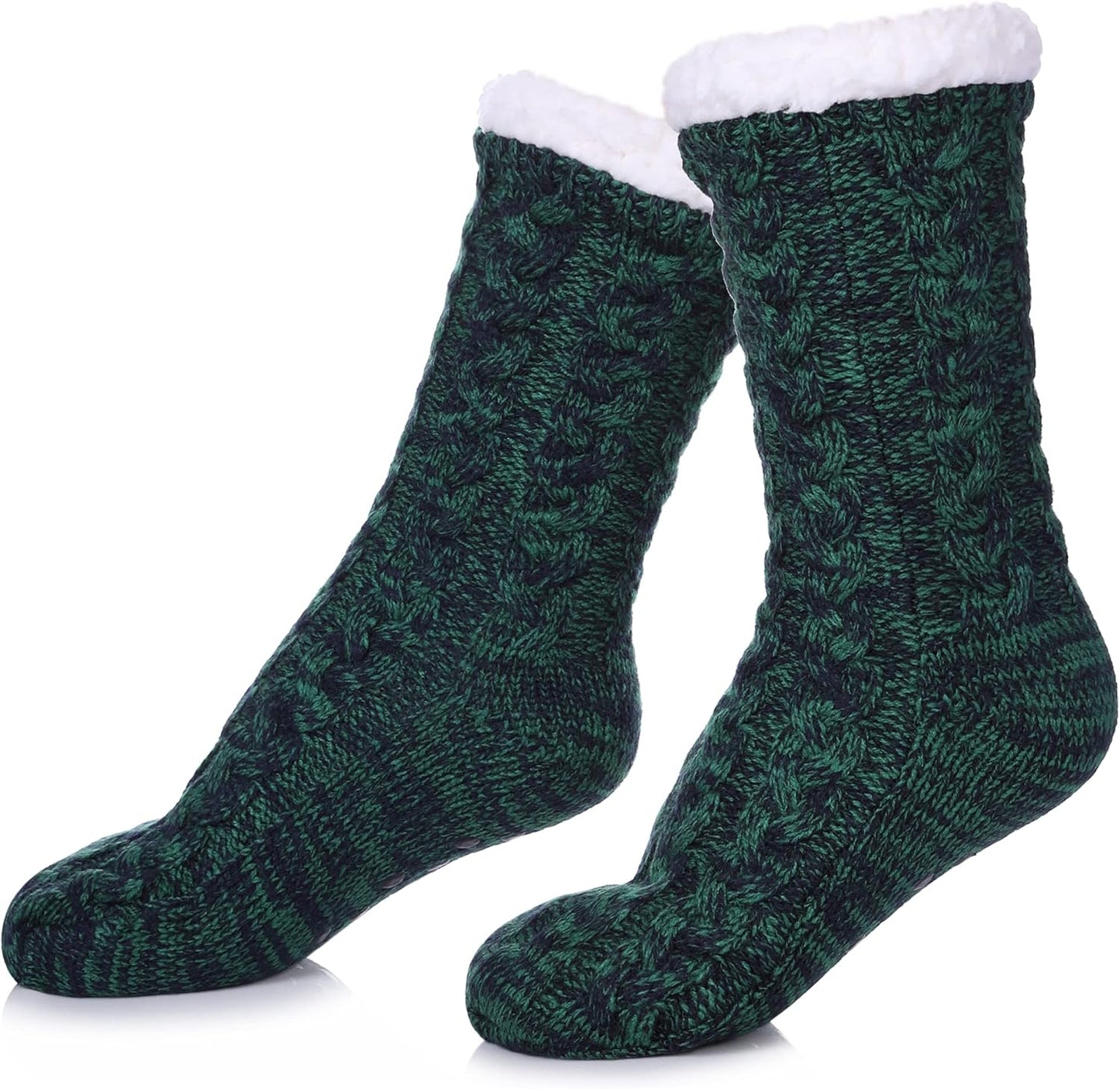 Women’s Fleece-Lined Non-Slip Slipper Socks – Warm & Cozy Winter Essential