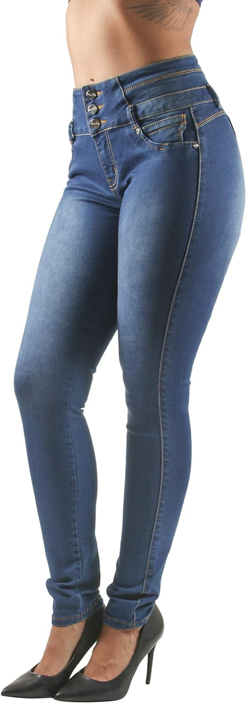 High-Waist Skinny Jeans Designed to Lift Your Butt with Colombian Influence